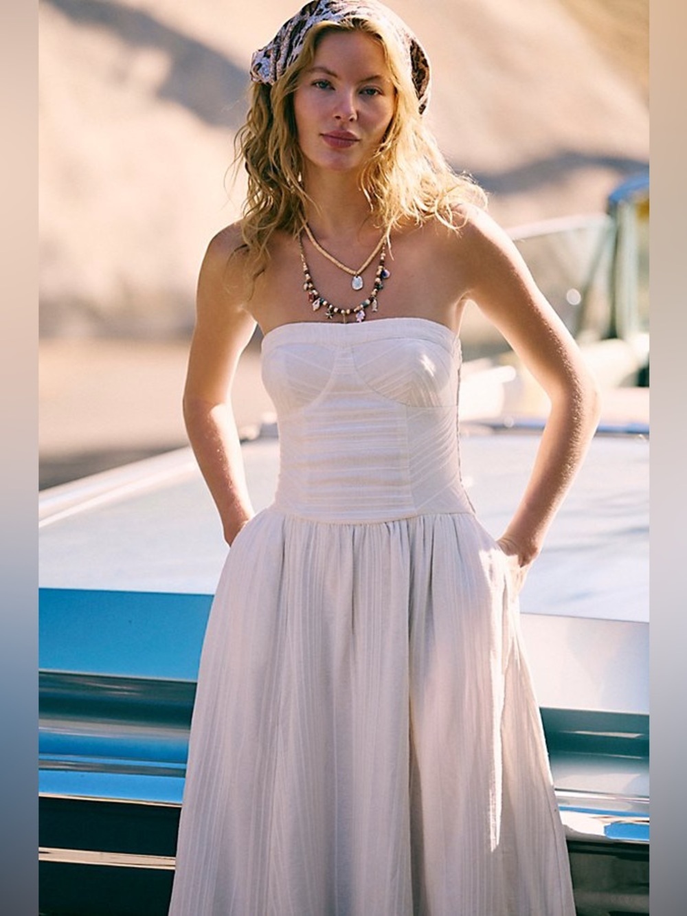 FREE PEOPLE | ✨NEW✨ Marbella Midi Dress in Cornflower Blue - Picture 6 of 7